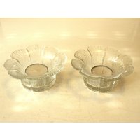 2 Teelichthalter Littala Glas Vintage Lasisepät Kerzenständer 1960Er 1970Er Kerzenleuchter Skandi Set Space Age Design Cristal Glass von SilaVintageandmore