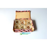 6 Salieren Vintage Glas Antique 1920S Set Of Salt Cellars Menage Gewürzspender in Originalverpackung Tischschmuck Salz Und Pfeffer Dinner von SilaVintageandmore