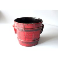 Aparter Vintage Blumentopf Mid Century Übertopf Rot Schwarz Mittel Groß Plant Pot West Germany 1960Er 1970Er Pflanzer Rare Aparter Vintage Blumentopf Mid Century Übertopf Rot Schwarz Mittel Groß Plant Pot West Germany 1960Er 1970Er Pflanzer Rare von SilaVintageandmore