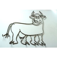 Garderobe Stier Unikat Vintage Metall Hakenleiste Handarbeit West Germany Mid Century Coat Door Rack Many Hooks von SilaVintageandmore
