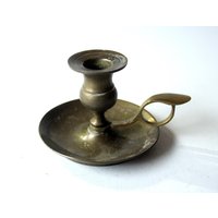 Kerzenhalter Massiv Messing Vintage Schöner Boho Kerzenleuchter Mid Century Kerzenständer Candle Holder Kammerleuchter von SilaVintageandmore