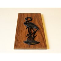 Kleines Bild Wandschmuck Flamingo Vintage Relief Mid Century 1960Er Boho Wall Hanger Germany Kleines Bild Wandschmuck Flamingo Vintage Relief Mid Century 1960Er Boho Wall Hanger Germany von SilaVintageandmore