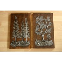 Relief Bild Groß Wandschmuck 2 Stück Bäume Vintage Kupfer Zinn Gegossen Mid Century 1960Er Boho Solid Wall Hanger Rar Germany Trees Copper Relief Bild Groß Wandschmuck 2 Stück Bäume Vintage Kupfer Zinn Gegossen Mid Century 1960Er Boho Solid Wall Hanger Rar Germany Trees Copper von SilaVintageandmore
