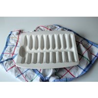 Spargelplatte Keramik Vintage Spargelteller Mid Century Weiß Ofen Geeignet Gemüseplatte Gemüseteller von SilaVintageandmore