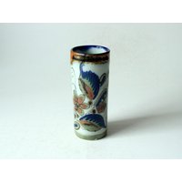 Vintage Keramik Vase Handbemalt Und Handgetöpfert Mexican Art Mid Century Natur Vogel Pflanzen Motive 70Er Flower Power von SilaVintageandmore