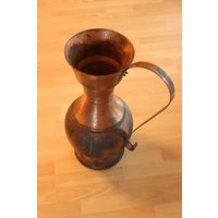 xxl Vase Schirmständer Kupfer Schwer Boho Mit Viel Patina Gehämmert Umbrella Stand Solid Copper With Handle Floor Handmade von SilaVintageandmore