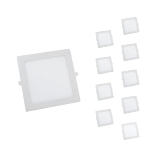 Silamp – Downlight LED-Platte, extra flach, quadratisch, Weiß, 24 W (10 Stück) – Lichtfarbe: Neutralweiß 4000 K – 5500 K von Silamp