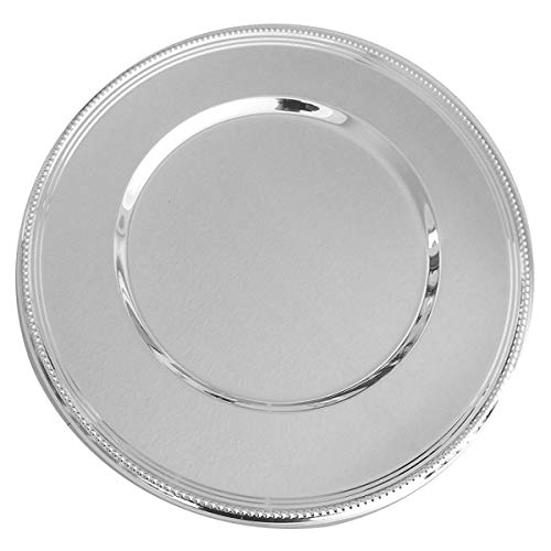 SILBERKANNE Platzteller 33 cm mit Perlrand Premium Silber plated edel versilbert in Top Verarbeitung von Silber 925 Sterling
