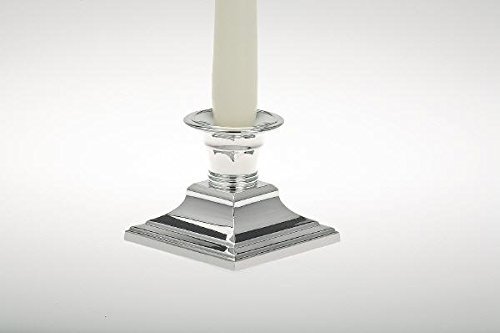 Leuchter glatt quadratischer Fuß H 7,0cm versilbert von Silber Leuchter