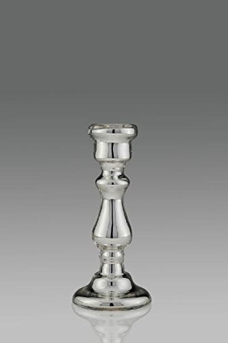 Kerzenleuchter für Stabkerzen H 27,0 cm Fuß-D 12,0 cm Silberglas von Silberkanne
