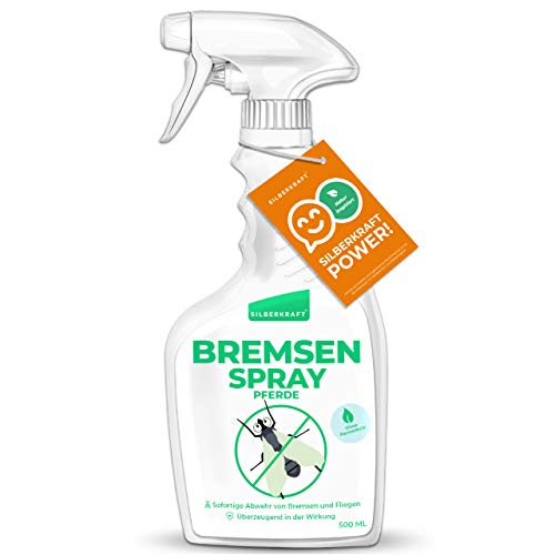 Silberkraft Bremsenspray Pferde 500 ml, effektiver Schutz gegen Bremsen, Stechmücken, Fliegen und Zecken, für Pferd und Reiter, Pferdepflege, Abwehr und vertreiben von Silberkraft