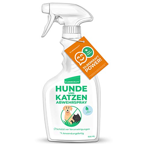 Silberkraft Hunde- & Katzenabwehr Spray 500 ml - Repellent zur Fernhaltung von Hunden & Katzen - Spray für Garten, Zäune, Hof & Einfahrten – mit Geraniol von Silberkraft