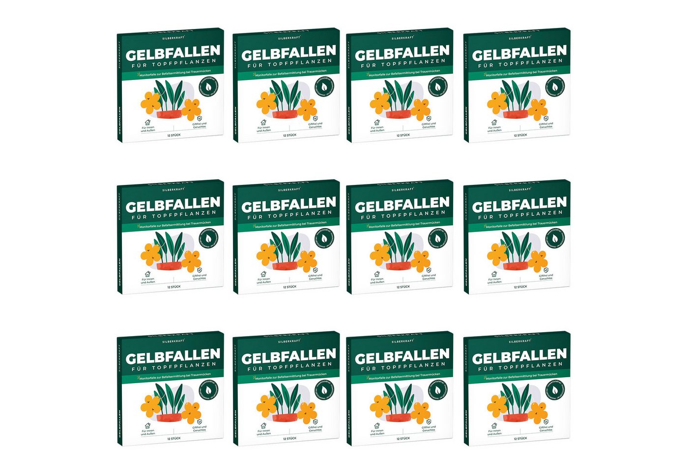 Silberkraft Insektenfalle Gelbfalle 12 Stück – Giftfreie Insektenfalle für Pflanzen & Küche, Gelbtafeln gegen Trauermücken & Co. – Rückstandsfrei, ohne Gift Silberkraft Insektenfalle Gelbfalle 12 Stück – Giftfreie Insektenfalle für Pflanzen & Küche, Gelbtafeln gegen Trauermücken & Co. – Rückstandsfrei, ohne Gift von Silberkraft