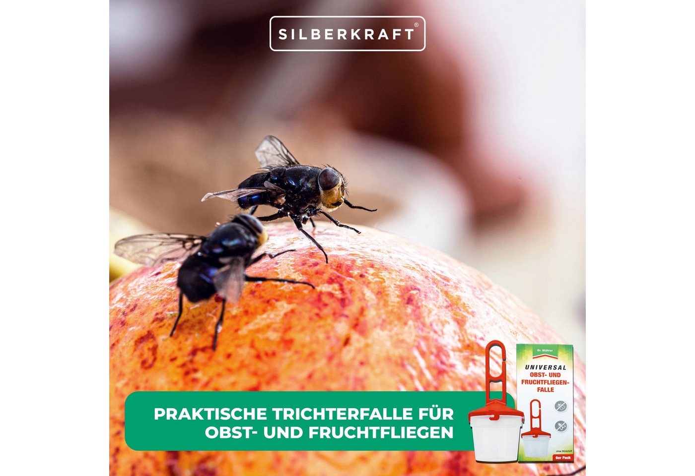 Silberkraft Insektenfalle Universal Obst- und Fruchtfliegenfalle - Lockstoff gegen Fruchtfliegen Silberkraft Insektenfalle Universal Obst- und Fruchtfliegenfalle - Lockstoff gegen Fruchtfliegen von Silberkraft