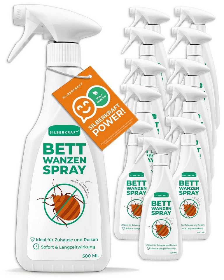 Silberkraft Insektenspray Anti Bettwanzen Spray - Bettwanzenspray 500 ml, 500 ml, 12-St. von Silberkraft