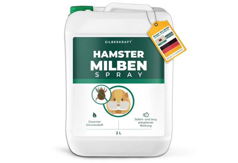 Silberkraft Insektenspray Milbenspray Hamster, Milbenmittel für Hamster, Meerschweinchen & Nager, 500 ml, Milbenmittel für Nager – Langzeitschutz für Hamster & Gehege, 2-St., Silberkraft Milbenspray – Sofortschutz für Nager, Made in Germany, hochwirksame Milbenabwehr für Fell & Käfig, Sofort- & Langzeitschutz von Silberkraft