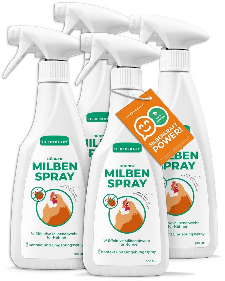 Silberkraft Insektenspray Milbenspray Hühner, 500 ml, 4-St. von Silberkraft