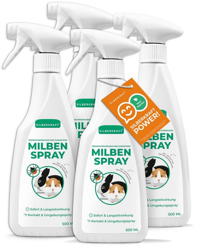 Silberkraft Insektenspray Milbenspray Meerschweinchen & Kaninchen, 500 ml, 4-St. von Silberkraft