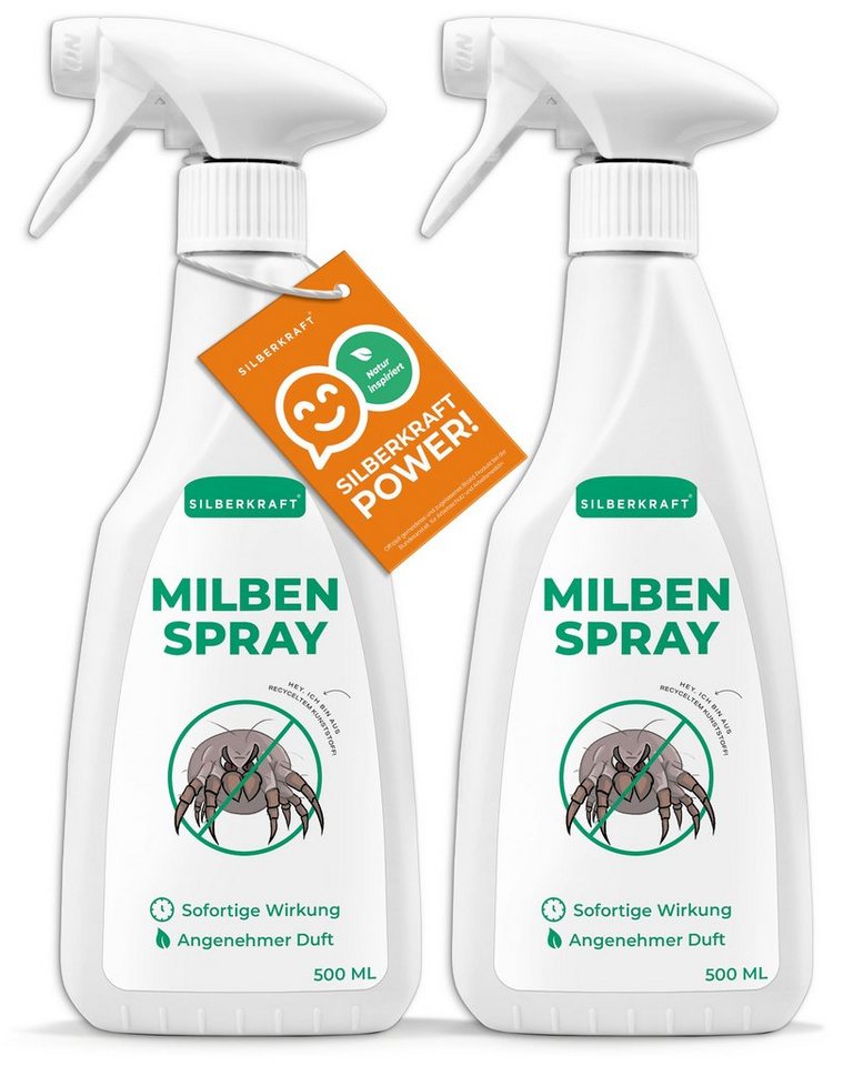 Silberkraft Insektenspray Milbenspray für Matratzen & Textil - Milben im Bett bekämpfen, 500 ml, 2-St. von Silberkraft