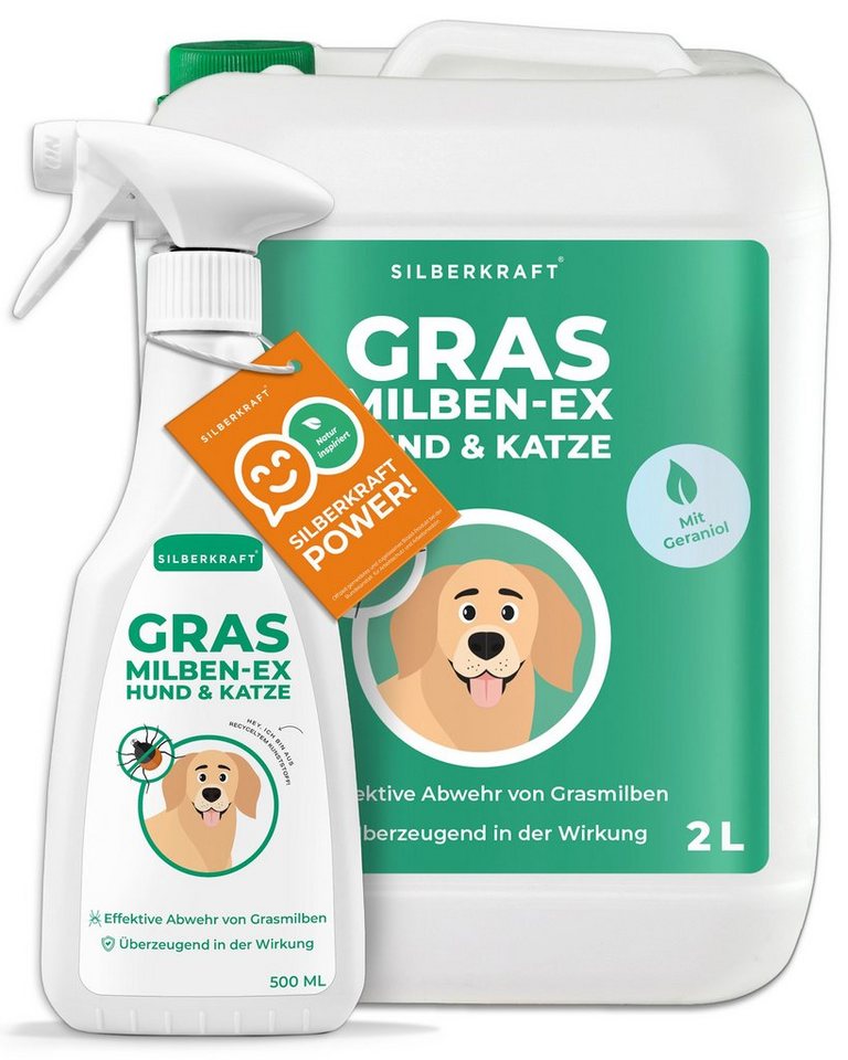 Silberkraft Insektenspray Silberkraft Grasmilben Spray für Hunde - Grasmilben-Ex Spray, 2500 ml, 1-St., Linderung bei Juckreiz - gegen Milben, Parasiten, Ungeziefer Silberkraft Insektenspray Silberkraft Grasmilben Spray für Hunde - Grasmilben-Ex Spray, 2500 ml, 1-St., Linderung bei Juckreiz - gegen Milben, Parasiten, Ungeziefer von Silberkraft