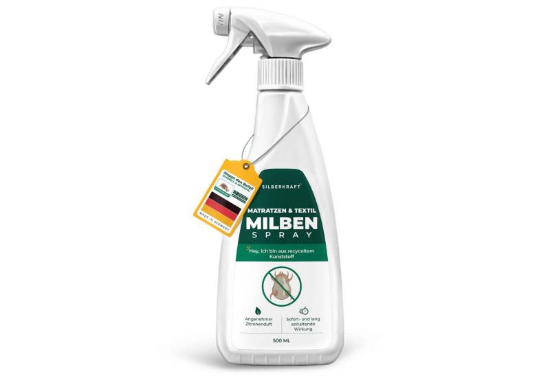 Silberkraft Insektenspray Silberkraft Milbenspray für Matratzen & Textilien, 500 ml, 1-St., Milbenbekämpfung, für Bettwäsche, Matratzen, Kissen, Bett, Bettbezug von Silberkraft