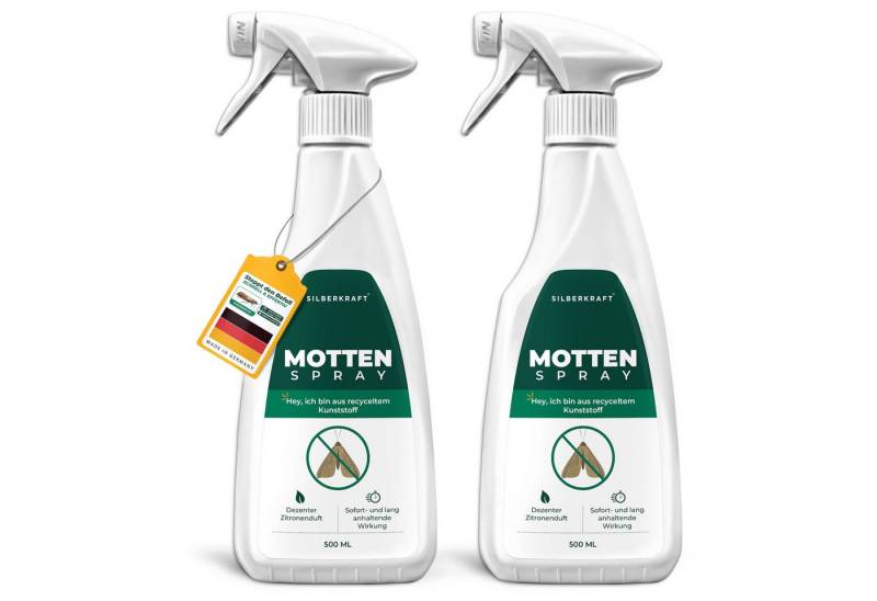 Silberkraft Insektenspray Silberkraft Mottenspray gegen Kleider- und Lebensmittelmotten, 500 ml, 2-St., effektives Mittel gegen Motten, für Kleiderschrank oder Vorratskammer von Silberkraft