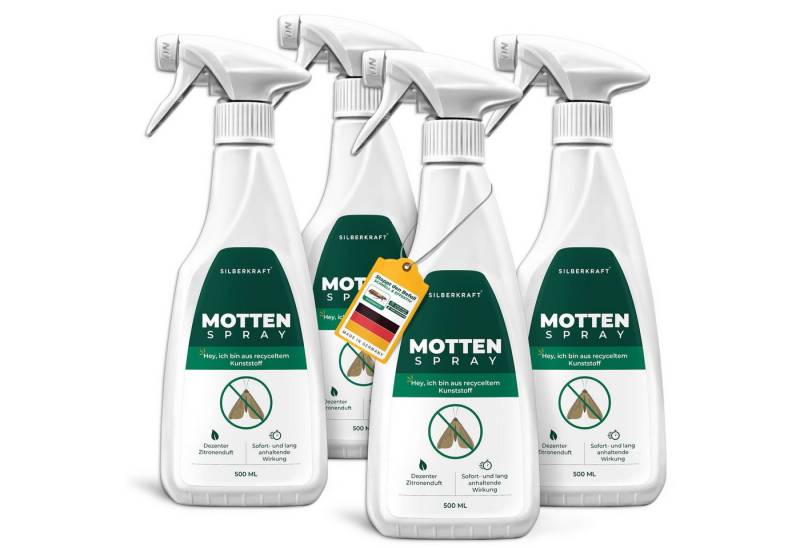 Silberkraft Insektenspray Silberkraft Mottenspray gegen Kleider- und Lebensmittelmotten, 500 ml, 4-St., effektives Mittel gegen Motten, für Kleiderschrank oder Vorratskammer von Silberkraft
