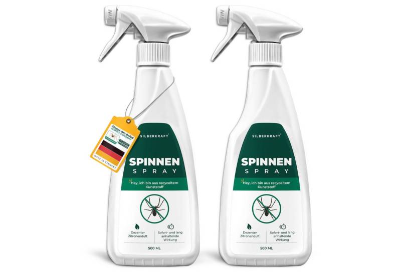 Silberkraft Insektenspray Silberkraft Spinnenspray gegen Spinnen in Haus, Wohnung & Garten, 500 ml, 2-St., Langzeitwirkung, Alternative zu Spinnengift & Spinnenfallen von Silberkraft