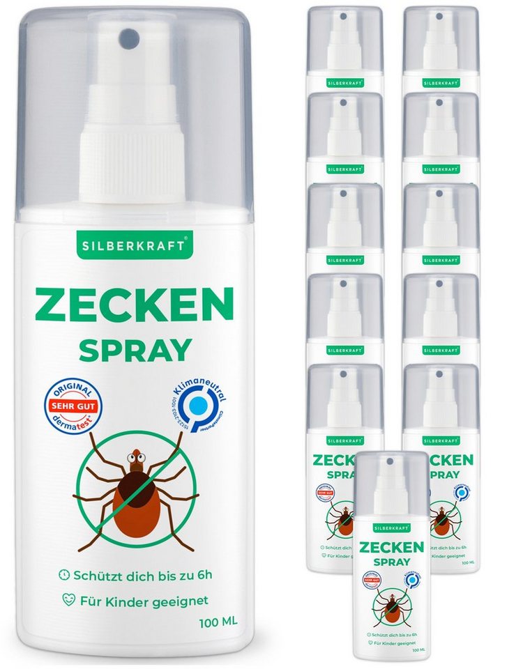 Silberkraft Insektenspray Zeckenspray Zeckenschutz - Anti Zecken Spray, 100 ml, 12-St. von Silberkraft