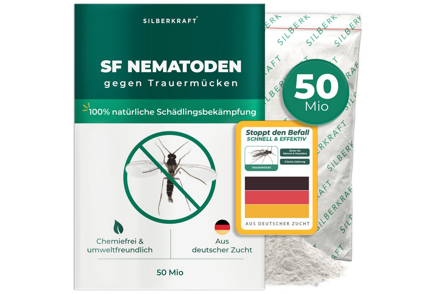 Silberkraft Insektenvernichter SF Nematoden, Biologische Schädlingsbekämpfung gegen Trauermücken, 50 Mio Nematoden gegen Trauermücken, biologisch, ohne Chemie Silberkraft Insektenvernichter SF Nematoden, Biologische Schädlingsbekämpfung gegen Trauermücken, 50 Mio Nematoden gegen Trauermücken, biologisch, ohne Chemie von Silberkraft
