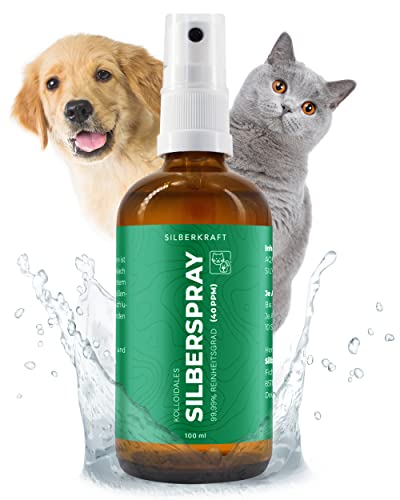 Silberkraft Kolloidales Silberspray 100 ml - Spray zur Wundheilung - Hautpflege bei Ungezieferbefall, Juckreiz, Infektionen, Entzündungen - für Hunde, Katzen, Nagetiere und andere Haustiere von Silberkraft