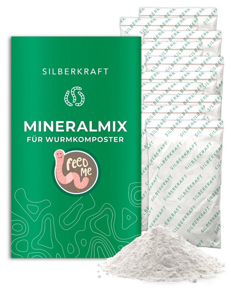 Silberkraft Komposter Wurmfutter / Mineral-Mix, (10 St), für Wurmkomposter und Kompost-Würmer von Silberkraft