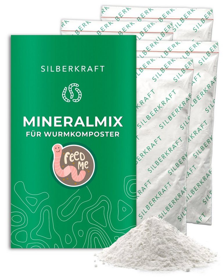 Silberkraft Komposter Wurmfutter / Mineral-Mix, (4 St), für Wurmkomposter und Kompost-Würmer von Silberkraft