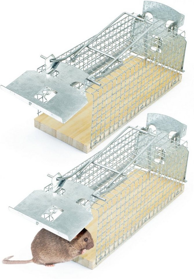 Silberkraft Lebendfalle Lebendfalle für Mäuse aus Draht - Mäusefalle, tierfreundliche Alternative zu Schlagfallen und Giftköder von Silberkraft