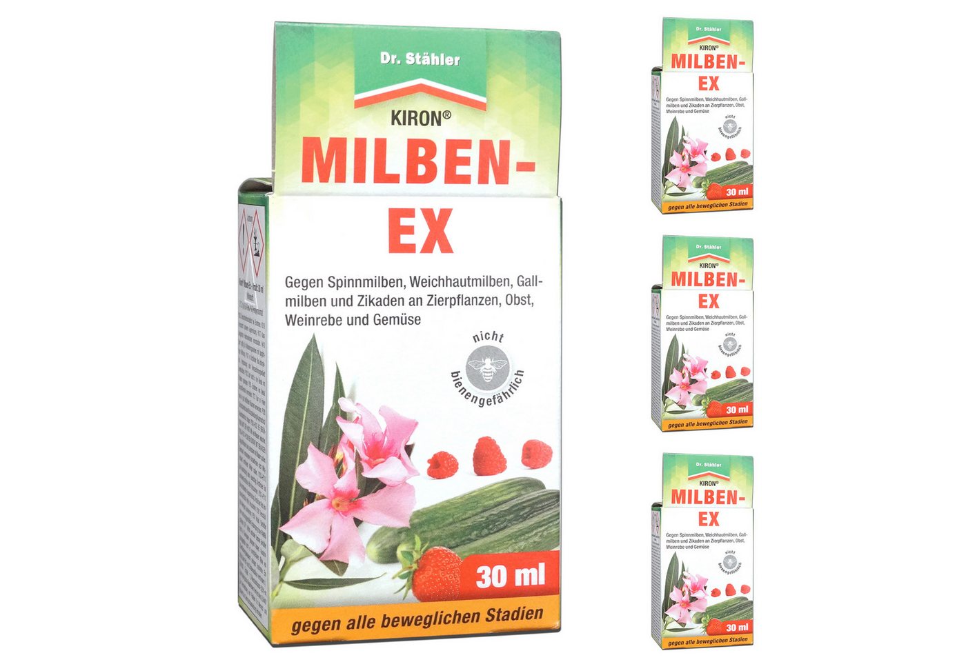 Silberkraft Pflanzenstärkungsmittel Kiron Milben-Ex: Effektive Bekämpfung von Spinnmilben und Schädlingen, Milben-Ex Kiron – Spezialschutz gegen Milben & Zikaden im Garten, 4-St., 4 x 30 ml Kiron Milben-Ex Für Zierpflanzen & Kulturen bei Milbenbefall, Kiron Milben-Ex – Gegen Spinnmilben & Zikaden an Obst & Gemüse Silberkraft Pflanzenstärkungsmittel Kiron Milben-Ex: Effektive Bekämpfung von Spinnmilben und Schädlingen, Milben-Ex Kiron – Spezialschutz gegen Milben & Zikaden im Garten, 4-St., 4 x 30 ml Kiron Milben-Ex Für Zierpflanzen & Kulturen bei Milbenbefall, Kiron Milben-Ex – Gegen Spinnmilben & Zikaden an Obst & Gemüse von Silberkraft