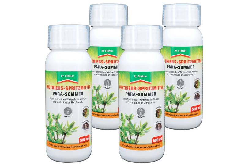 Silberkraft Pflanzenstärkungsmittel Para Sommer: Austriebs-Spritzmittel gegen Schildläuse und Spinnmilben, ustriebs-Spritzmittel flüssig – Schutz vor Milben & Schildläusen, 4-St., 4 x 500 ml Spritzmittel für Austrieb Für Zier-, Obst- & Weingehölze, Austriebs-Spritzmittel – Gegen Schildläuse & Milben an Gehölzen von Silberkraft