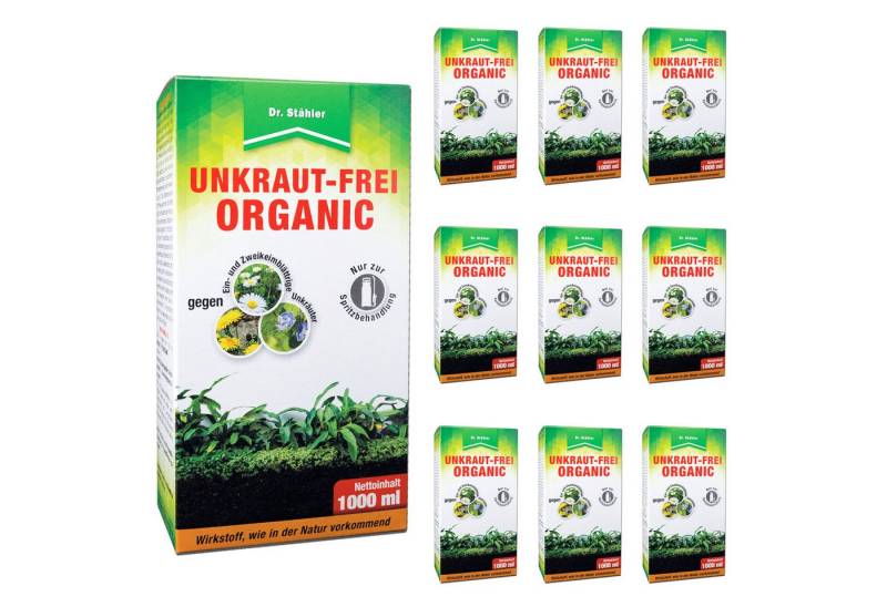 Silberkraft Unkrautbekämpfungsmittel Unkraut-Frei Organic: Sprühmittel zur Unkrautbekämpfung, 10000 ml, Vielfältige Einsatzmöglichkeiten im Gartenbereich, Schnelle Wirkung gegen ein- und zweikeimblättrige Unkräuter, Zur Anwendung zwischen Ziergehölzen, Kulturpflanzen und auf Wegen von Silberkraft