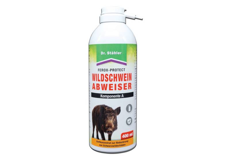 Silberkraft Vergrämungsmittel Ferox-Protect Wildschweinabweiser Spray - Komponente A, 400 ml, Wechselweise Anwendung mit Komponente B empfohlen, 1-St., Spray für Aluminiumstreifen mit Filzdepot, Schutz für Garten, Felder, Grundstück, Forst und Waldrand von Silberkraft