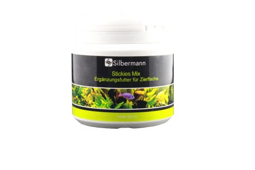 Silbermann Stickies Mix - an der Aquarienscheibe haftende Futtertabletten als Ergänzungsfutter mit Spirulina Astaxanthin Holz und Knoblauch (500 ml) von Silbermann