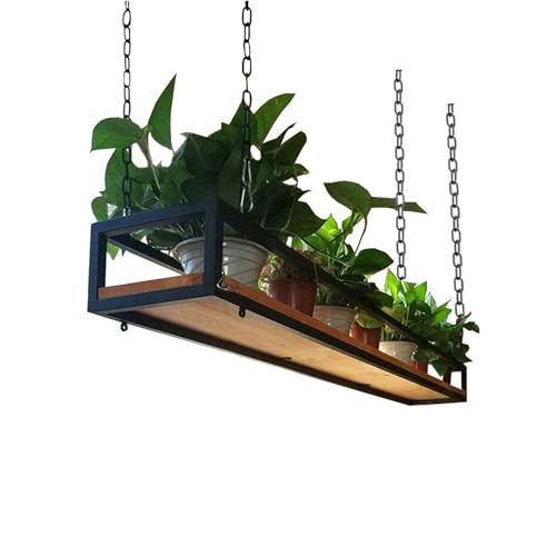 Silcryal Deckenaufhänger, schwebendes Regal für Pflanzen- und Blumendekoration, hängendes Wandregal aus Eisen, geeignet für die Ablage von Küchenbars, Innenbalkonen (80x25x15cm) von Silcryal