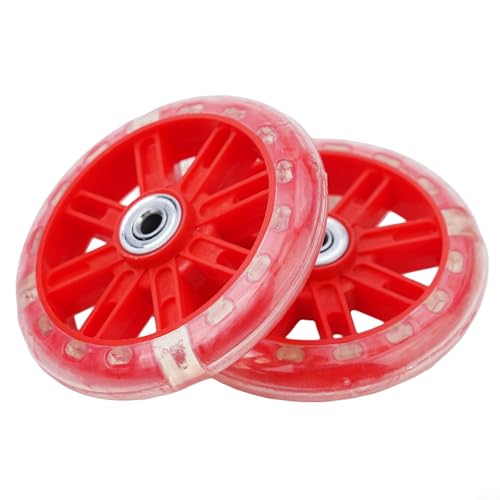 110 mm leuchtende Scooter-Räder für Kinder, Stunt-Push, kompatibel mit ABEC 7 Kugellagern für verbesserten Spaß (rot) von Sileduove