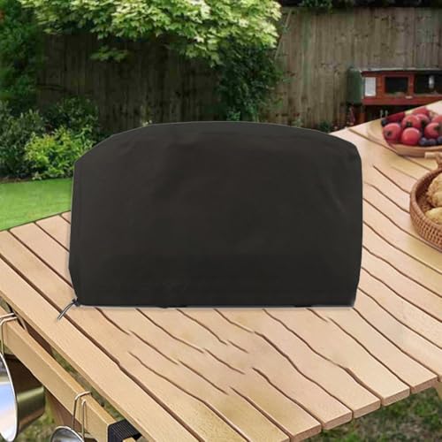 210D/420D Oxford Tuch Grillabdeckung entworfen für 10697 Tischgrill, blockiert Staub, Regen und Wind mit verstellbarem Kordelzug, um eine sichere und enge Passform bei Sturm zu erhalten (420D) von Sileduove