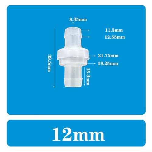 8 Stück unidirektionale Kunststoff-Rückschlagventil-Schlauchstutzen für Wassersysteme, erhält optimale Leistung und verhindert Flüssigkeitsrückfluss (12 mm) von Sileduove