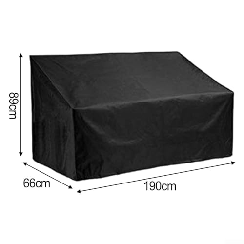 Allwetterschutz Gartenbank-Abdeckungen, wasserdicht und winddicht, leichtes Design aus 210D Oxford-Gewebe für einfache Nutzung (190 x 66 x 89 cm) von Sileduove