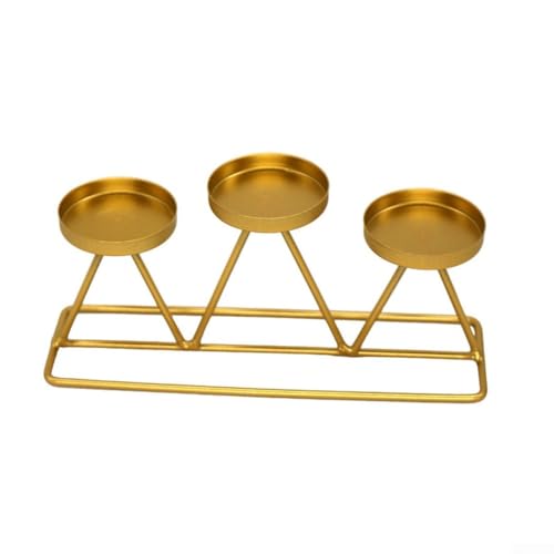 Elegantes dreieckiges Kerzenständer-Set, perfekte Ergänzung, um Ihr Zuhause oder Ihre Veranstaltung zu verschönern (Gold) von Sileduove