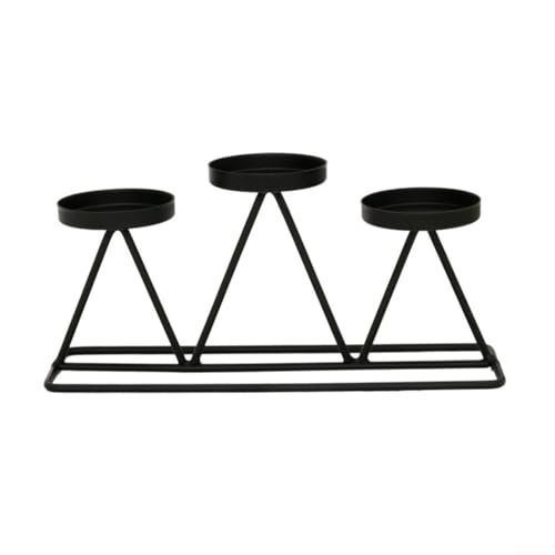 Elegantes dreieckiges Kerzenständer-Set, perfekte Ergänzung, um Ihr Zuhause oder Ihre Veranstaltung zu verschönern (schwarz) von Sileduove