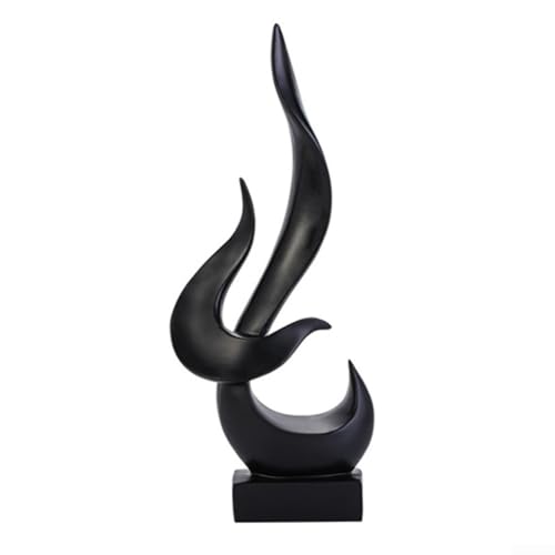 Flammen-Skulptur aus Kunstharz für Zuhause und Büro, abstraktes Vogel-Design, fügt stilvolle Akzente in Wohnzimmer oder Büro hinzu (schwarz) von Sileduove