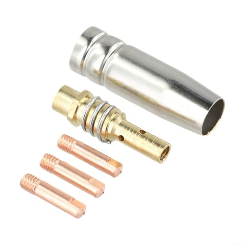 Kontaktspitzen-Verbrauchsmaterialien-Set für MB15 15AK MIG Schweißbrenner inkl. 5 Spitzen von 0 6 bis 1 2 mm mit Schutzdüse und Halterung für Jasic, Riland und andere (0,9) von Sileduove