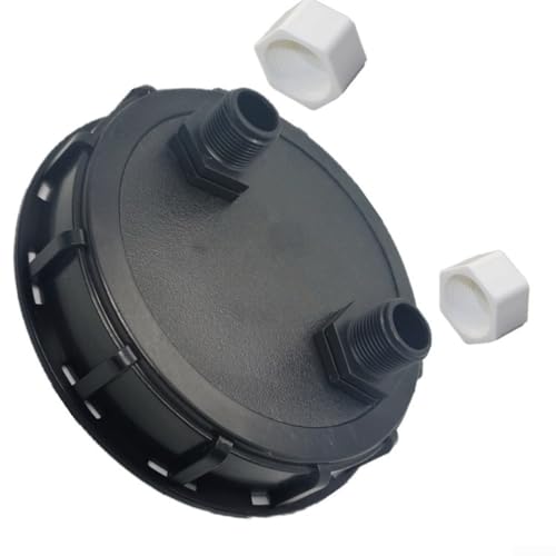 Kunststoff IBC Tankadapter 2.5 cm Außengewinde, kompatibel mit DN150/163mm Tanks, zuverlässige Auslaufsicherung (2 Loch mit Abdeckung) von Sileduove