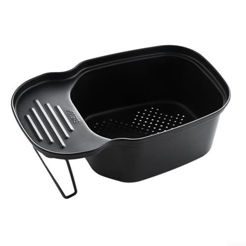 Multifunktionales Edelstahl-Küchenspüle-Sieb für schnelles Abtropfen und Aufbewahren (schwarz) von Sileduove